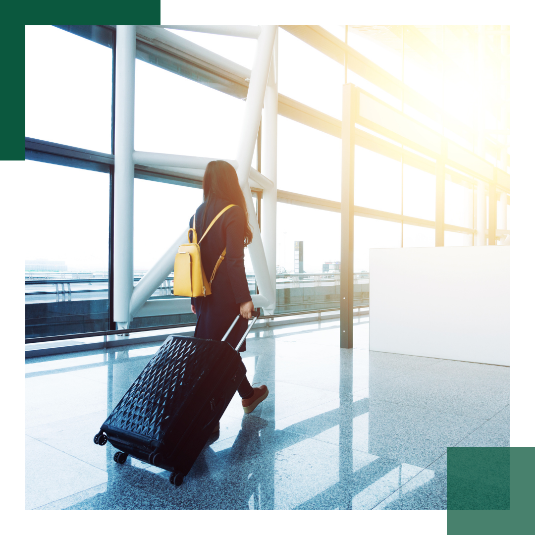 Woman traveling in an airport